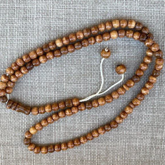 Real Wood Beads Religious Islamic Tasbeeh Brown Tone Handmade Prayer Beads New - Picture 7 of 7